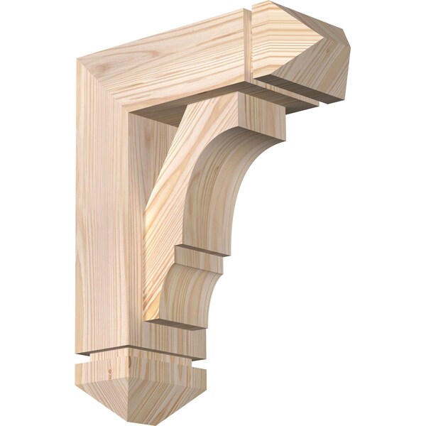 Ekena Millwork Balboa Arts and Crafts Smooth Bracket w/ Offset Brace, Douglas Fir, 5 1/2"W x 14"D x 18"H BKT0604X14X18BOA03SDF - main